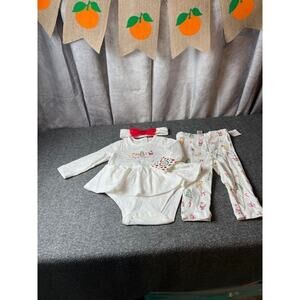 NWT Little Me My First Christmas 3PC Outfit Set 12 Months Baby Girl Beautiful